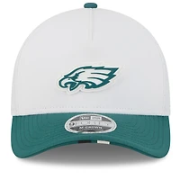Men's New Era  White/Midnight Green Philadelphia Eagles 2025 NFL Training Camp A-Frame 9FORTY Adjustable Hat
