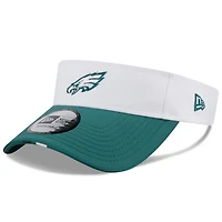 Visière ajustable New Era pour homme, blanc/vert minuit, Philadelphia Eagles 2025 NFL Training Camp