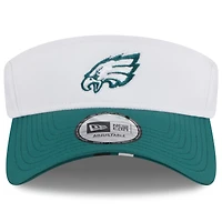 Visière ajustable New Era pour homme, blanc/vert minuit, Philadelphia Eagles 2025 NFL Training Camp