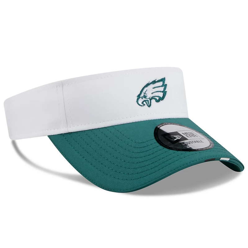 Men's New Era  White/Midnight Green Philadelphia Eagles 2025 NFL Training Camp Adjustable Visor
