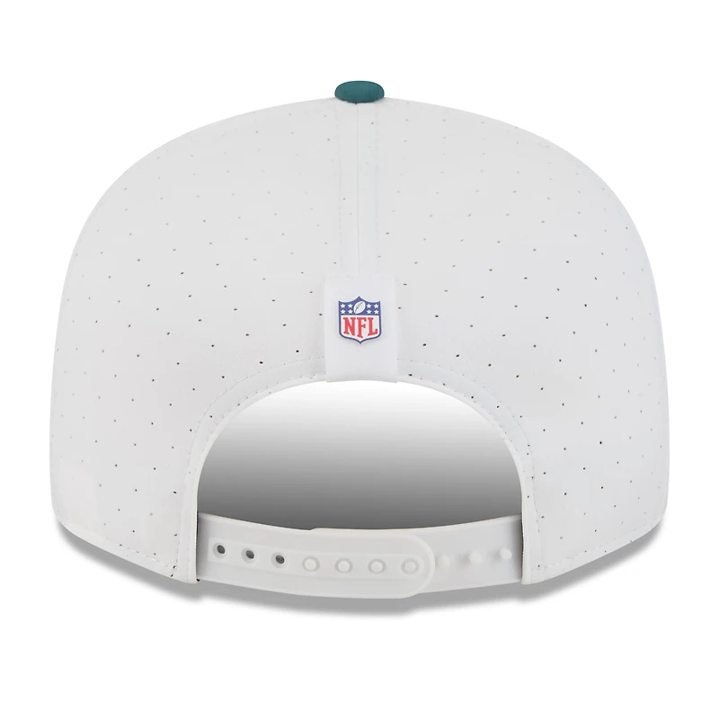 Men's New Era  White/Midnight Green Philadelphia Eagles 2025 NFL Training Camp Split Panel 9FIFTY Snapback Hat