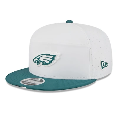 Men's New Era  White/Midnight Green Philadelphia Eagles 2025 NFL Training Camp Split Panel 9FIFTY Snapback Hat
