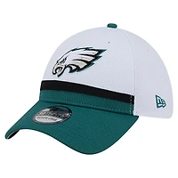 Casquette 39THIRTY Flex New Era blanche/verte nuit pour homme des Philadelphia Eagles Dashmark Rays