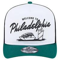 Casquette trucker snapback New Era blanche/vert nuit Philadelphia Eagles Foodie 9FIFTY pour homme