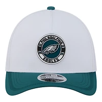 Men's New Era White/Midnight Green Philadelphia Eagles Patch 39THIRTY A-Frame M-Crown Perforated Flex Hat