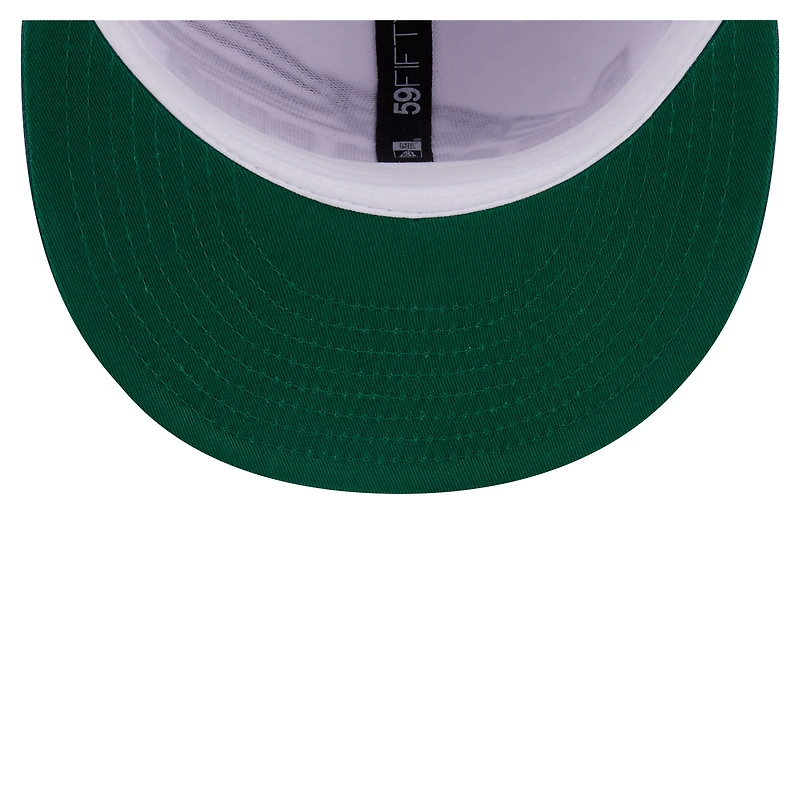 Men's New Era White/Midnight Green Philadelphia Eagles Retro Swoop 59FIFTY Fitted Hat