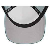 Casquette ajustable 9FORTY Stacked A-Frame Trucker 9FORTY des Philadelphia Eagles New Era pour hommes, blanc/vert minuit