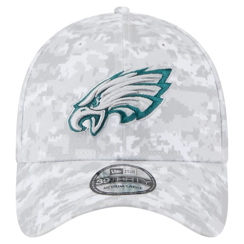 Men's New Era White Philadelphia Eagles 2025 Salute to Service Fan Pack 39THIRTY Flex Hat