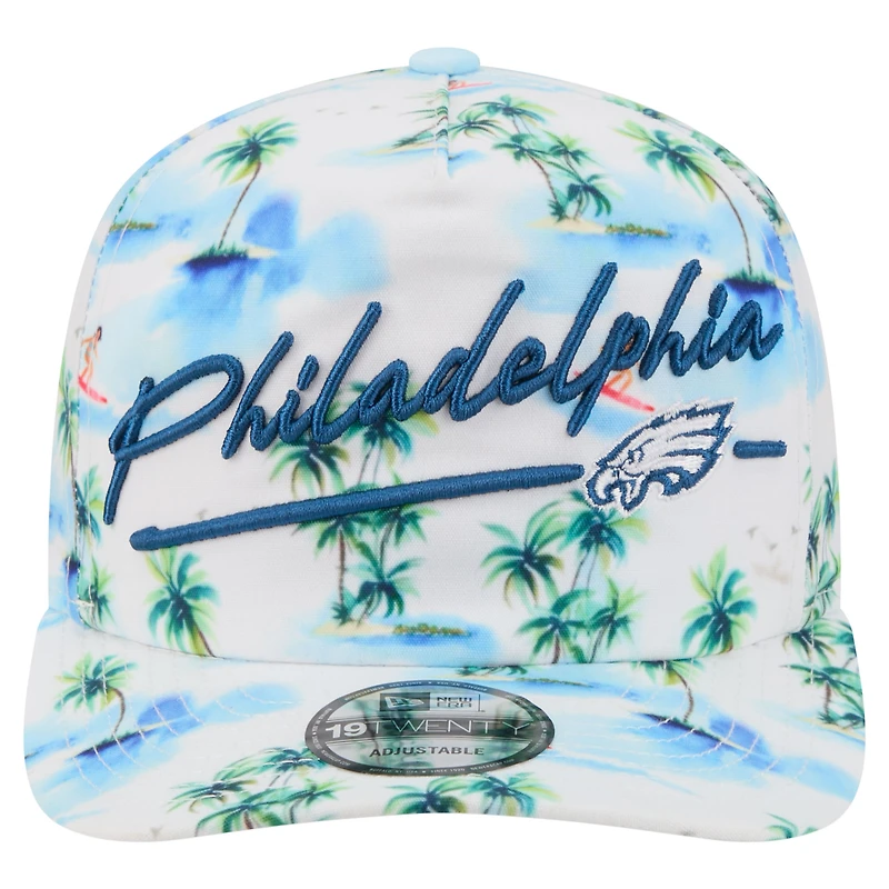 Men's New Era White Philadelphia Eagles Aloha 19TWENTY Adjustable Hat