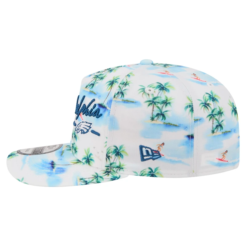 Men's New Era White Philadelphia Eagles Aloha 19TWENTY Adjustable Hat