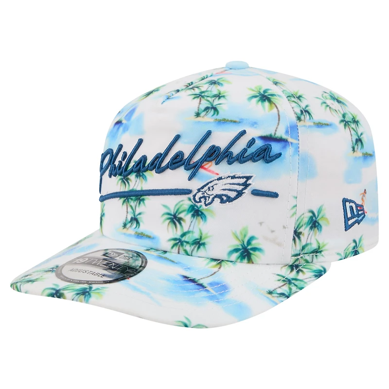 Men's New Era White Philadelphia Eagles Aloha 19TWENTY Adjustable Hat