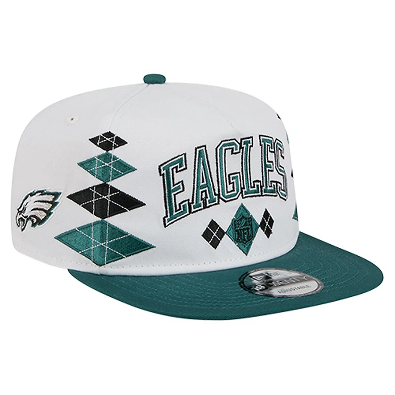 Casquette ajustable New Era blanche Philadelphia Eagles Argyle 19TWENTY pour homme
