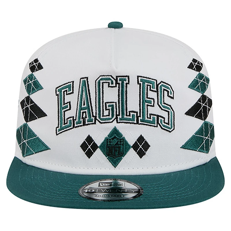 Men's New Era White Philadelphia Eagles Argyle 19TWENTY Adjustable Hat