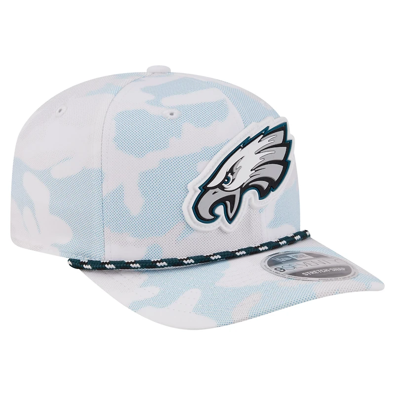 Men's New Era  White Philadelphia Eagles Camo Rope 9SEVENTY Adjustable Hat