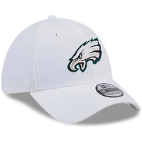 Casquette flexible principale 39THIRTY des Eagles de Philadelphie New Era pour hommes, blanche
