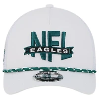 Men's New Era White Philadelphia Eagles NFL 9FORTY A-Frame M-Crown Adjustable Trucker Hat