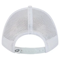 Men's New Era White Philadelphia Eagles NFL 9FORTY A-Frame M-Crown Adjustable Trucker Hat