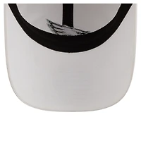 Casquette New Era blanche Philadelphia Eagles pour homme, modèle classique décontracté et ajustable en tissu ripstop.