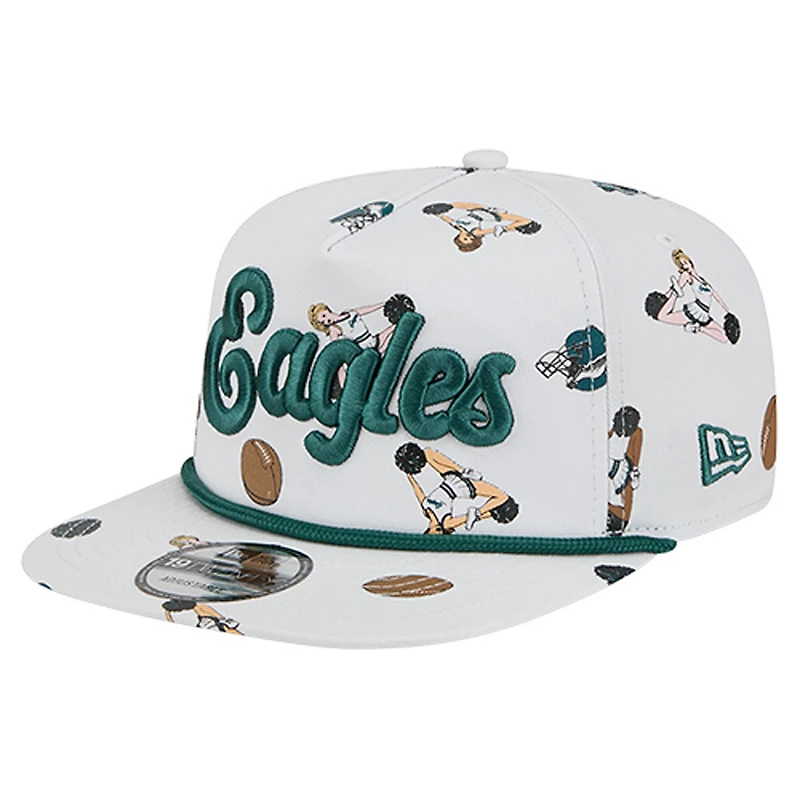 Men's New Era White Philadelphia Eagles Team Cheer 19TWENTY Snapback Hat