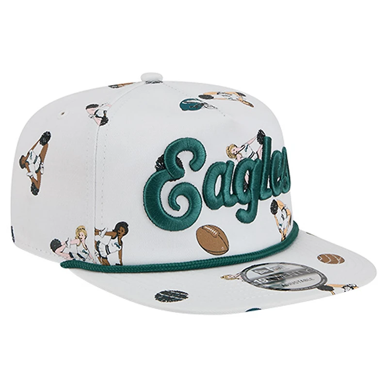 Men's New Era White Philadelphia Eagles Team Cheer 19TWENTY Snapback Hat