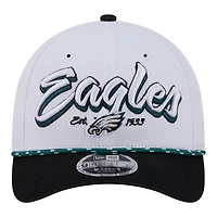 Men's New Era  White Philadelphia Eagles Team Loyal A-Frame 9FORTY Adjustable Hat