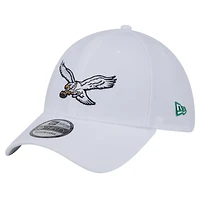 Casquette New Era blanche Philadelphia Eagles Throwback 39THIRTY Flex pour homme