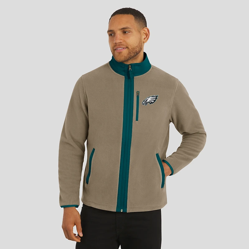 Men's NFL x Darius Rucker Collection by Fanatics  Tan Philadelphia Eagles Heavyweight Polar Fleece Full-Zip Jacket