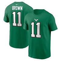 Men's Nike A.J. Brown Kelly Green Philadelphia Eagles Alternate Player Name & Number T-Shirt