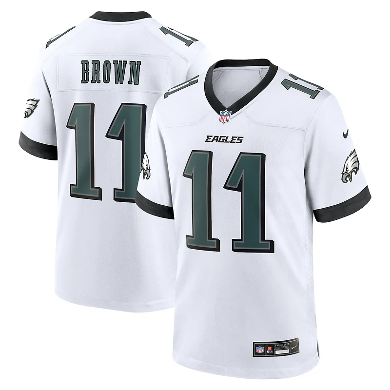 Nike A.J. pour hommes Maillot de match blanc marron et des Eagles Philadelphie