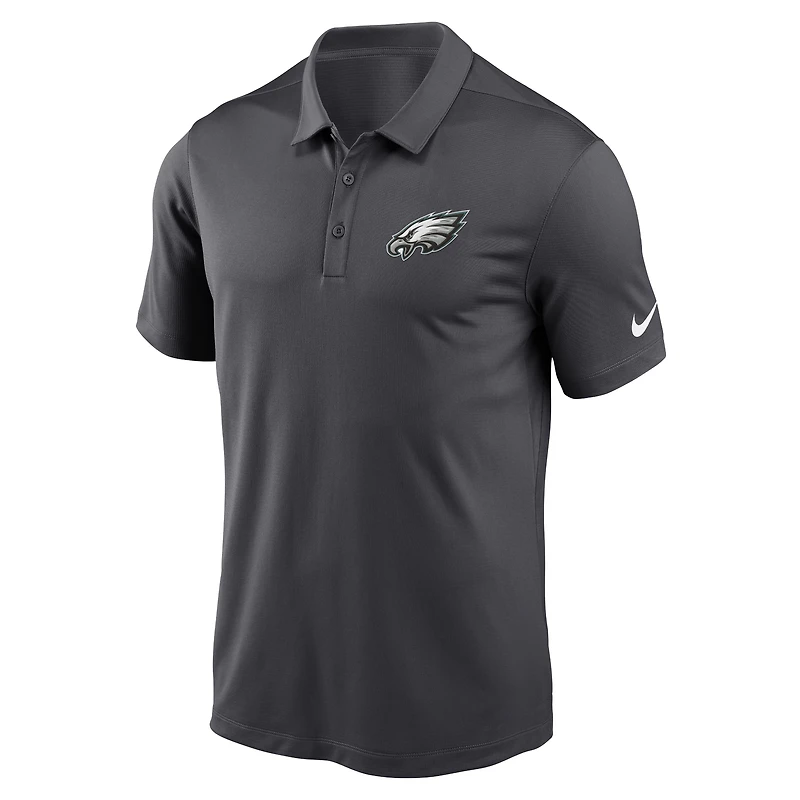 Polo de performance franchise Nike Anthracite Philadelphia Eagles pour hommes