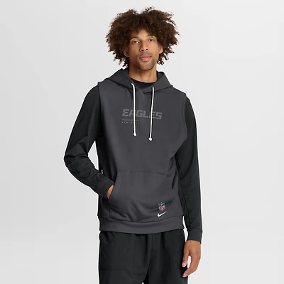 Sweat à capuche sans manches Nike Dri-FIT anthracite Philadelphia Eagles Sideline Standard Issue pour homme