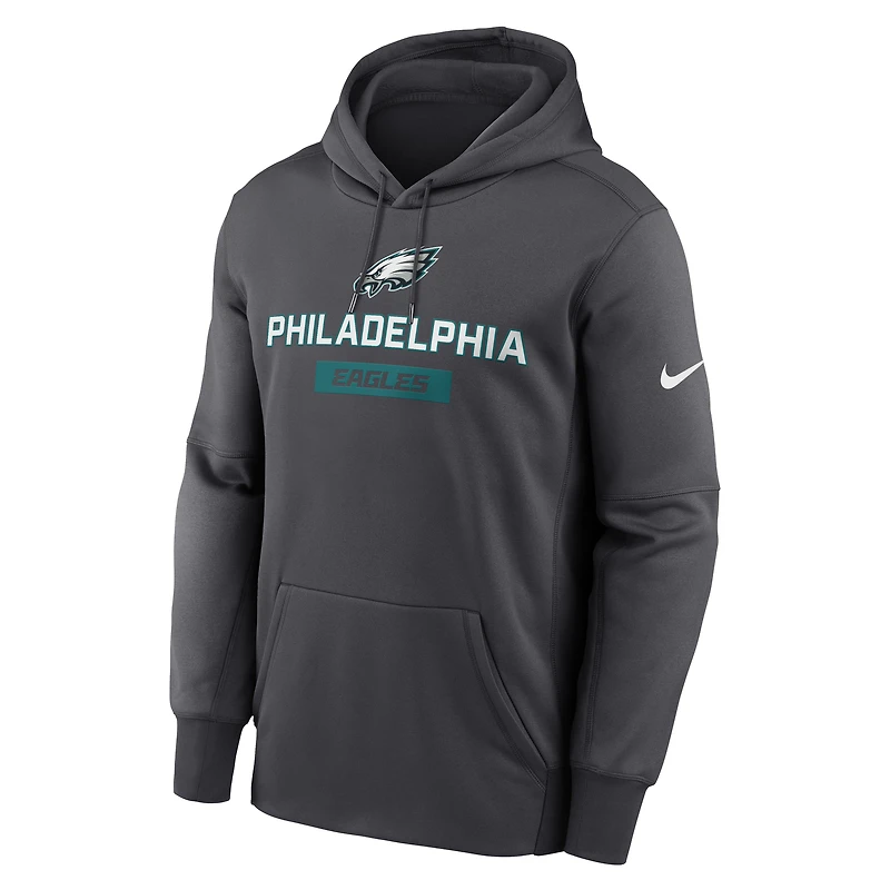 Sweat à capuche Nike anthracite Philadelphia Eagles Toss Sweep Performance pour homme