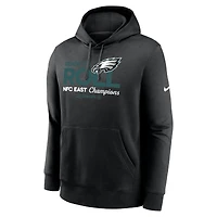 Men's Nike  Black Philadelphia Eagles 2024 NFC East Division Champions Locker Room Trophy Collection Pullover Hoodie