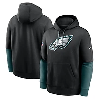 Men's Nike Black Philadelphia Eagles 2024 Sideline Club Pullover Hoodie