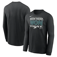 Men's Nike Black Philadelphia Eagles 2025 NFC East Division Champions Locker Room Trophy Collection Long Sleeve T-Shirt