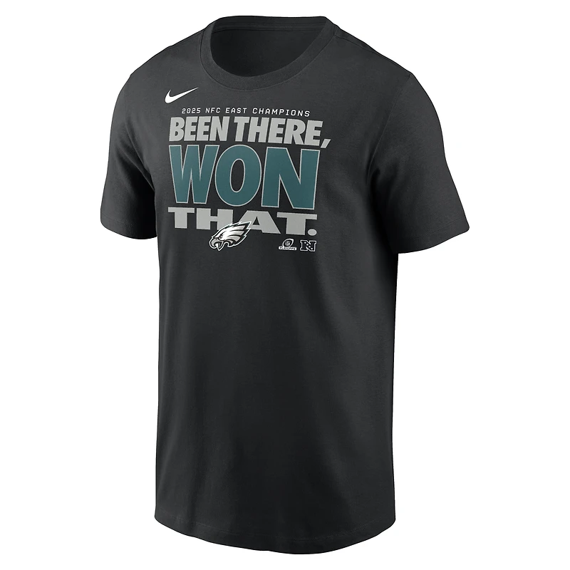 Men's Nike Black Philadelphia Eagles 2025 NFC East Division Champions Locker Room Trophy Collection T-Shirt