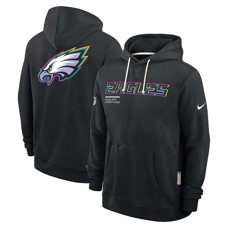 Sweat à capuche Nike noir Philadelphia Eagles 2025 NFL Crucial Catch Sideline Standard Issue Dri-FIT pour homme