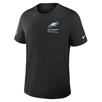 T-shirt Nike noir Philadelphia Eagles 2025 NFL Crucial Catch Tri-Blend Dri-FIT pour homme