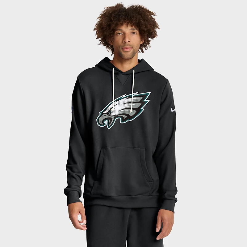 Men's Nike Black Philadelphia Eagles 2025 Sideline Standard Issue Club Dri-FIT Hoodie