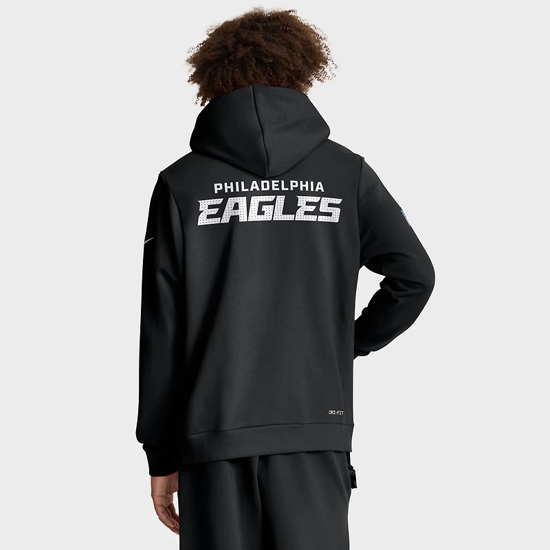 Men's Nike Black Philadelphia Eagles 2025 Sideline Standard Issue Club Dri-FIT Hoodie