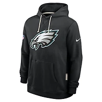 Men's Nike Black Philadelphia Eagles 2025 Sideline Standard Issue Club Dri-FIT Hoodie
