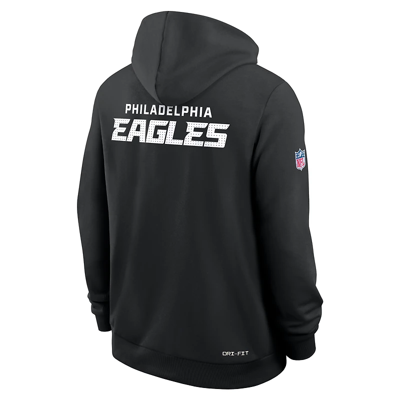 Men's Nike Black Philadelphia Eagles 2025 Sideline Standard Issue Club Dri-FIT Hoodie