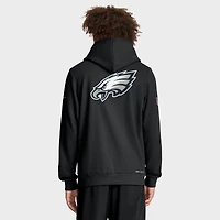 Sweat à capuche Nike noir Philadelphia Eagles 2025 Sideline Utility Player Dri-FIT entièrement zippé pour homme