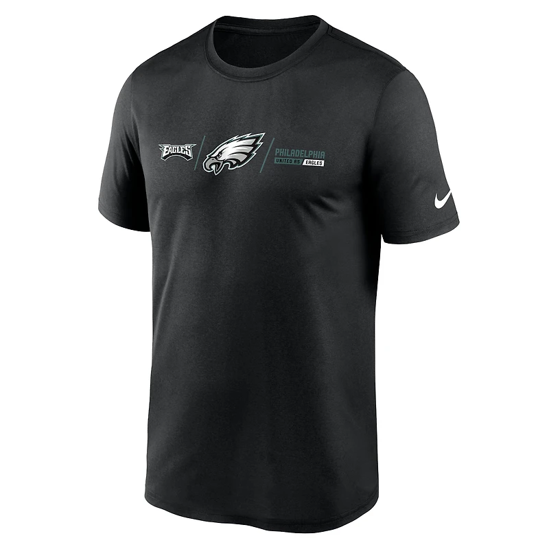 Men's Nike Black Philadelphia Eagles Horizontal Lockup Legend T-Shirt