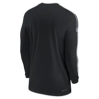 Men's Nike Black Philadelphia Eagles Sideline Coach UV Performance Long Sleeve T-Shirt