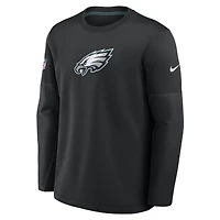 Men's Nike Black Philadelphia Eagles Sideline Coaches Midweight Therma-FIT Sweatshirt