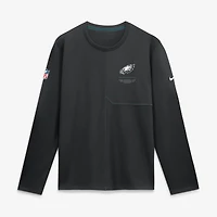 Men's Nike  Black Philadelphia Eagles Sideline Coaches UV Dri-FIT Long Sleeve Shirt