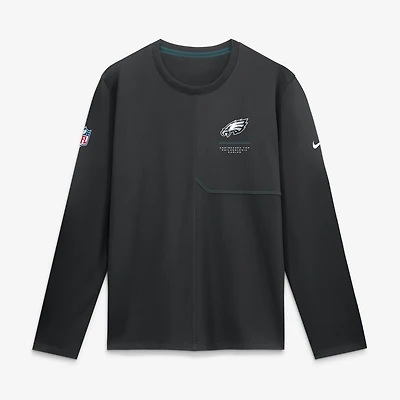 Men's Nike  Black Philadelphia Eagles Sideline Coaches UV Dri-FIT Long Sleeve Shirt