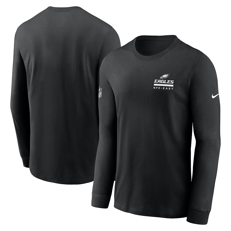 Men's Nike Black Philadelphia Eagles Sideline Dri-FIT Long Sleeve T-Shirt