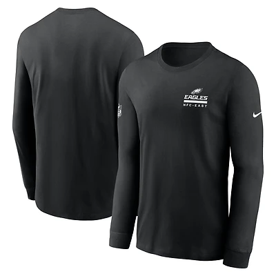 Men's Nike Black Philadelphia Eagles Sideline Dri-FIT Long Sleeve T-Shirt